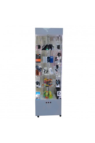 Dönen Stand Raflı Tek Dönerli Pleksi Ledli Dolap