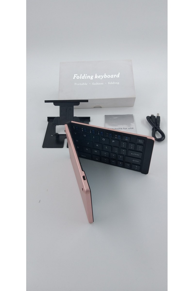 Folding Bluetooth Klavye Pembe